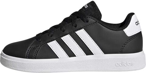 Adidas Grand Court Lifestyle Tennis Lace-up Shoes, Sneaker Unisex Bambini e ragazzi, Core Black Ftwr White Core Black, 40 EU