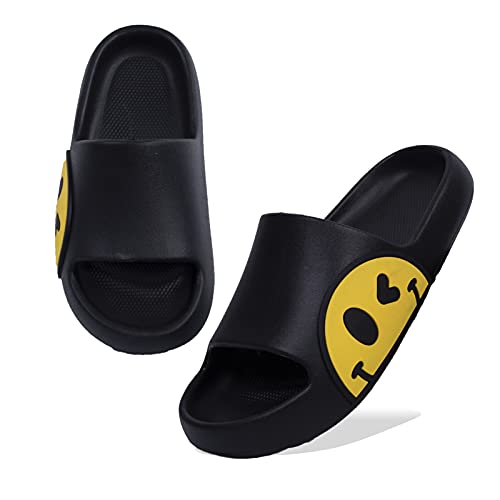 Waysoland Ciabatte donna uomo estive da Spiaggia Sandali,Ciabatte Morbide per bambini bagno,Doccia,pantofole antiscivolo infradito per interni ed esterni(nero,33/34 EU)