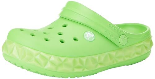 Crocs Crocband Clog K, Zoccoli Unisex Bambini e ragazzi, Geo Glow Band Green Slime, 32/33 EU