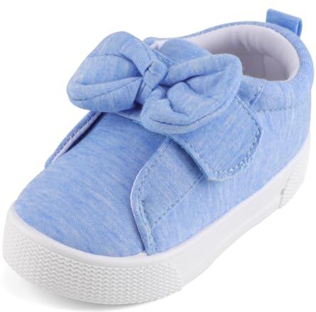 Cheerful Mario 1-5 Anni Bambina Canvas Scarpe Casual Sneakers Scarpine Bimba Primi Passi Scarpe da Ginnastica con Nodo di Prua Blu 24 EU