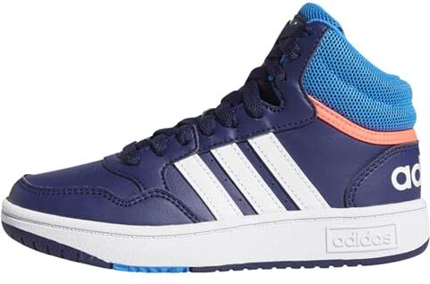 Adidas Hoops Mid Shoes, Sneakers Unisex Bambini e ragazzi, Dark Blue Blue Rush Turbo, 39 1/3 EU