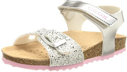 Geox J Adriel Girl C, Sandali, Argento (Silver C1007), 27 EU