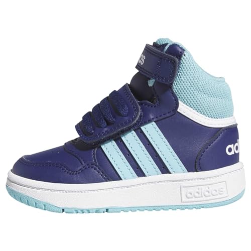 Adidas Hoops Mid Shoes, Sneakers Unisex Bambini e ragazzi, Dark Blue Light Aqua Ftwr White, 26.5 EU