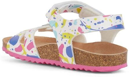 Geox J Adriel Girl C, Sandali, Bianco Fucsia, 24 EU