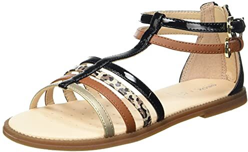 Geox J Sandal Karly Girl, Nero Marrone Black Caramel, 30 EU