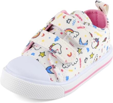 Cheerful Mario 1-5 Anni Scarpine Bimba Primi Passi Scarpe da Tela Bambina Sneaker Casual Scarpe Unicorno Bianco 26 EU