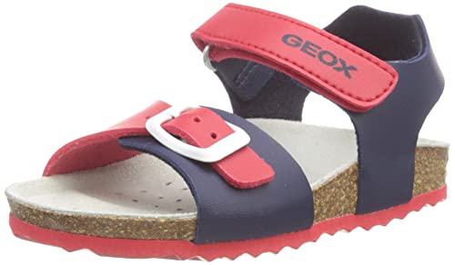 Geox J Ghita Boy B, Sandali Bambini e ragazzi, Blu/Rosso (Navy/Red), 38 EU