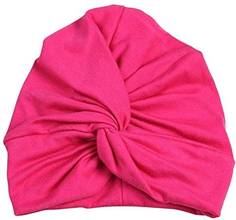 MINGFENG STORE MFENG Store Berretto da neonato in cotone morbido Turbante nodo estate Bohemian Kids Girls neonato (giallo) (Colore : Rose Red)