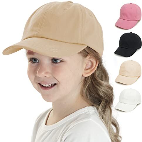 YANWANG Baby Kids Solid Color Baseball Caps Cappello da Sole in Cotone Regolabile per Bambini Ragazzi Ragazze（Camel，1-3Year）