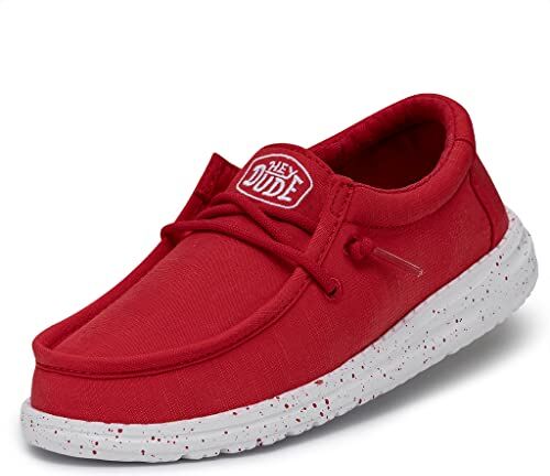 Hey Dude Wally Youth Slub Canvas, Moccasin Bambini e ragazzi, Rosso, 36 EU