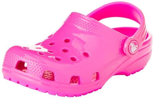 Crocs Classic Clog K, Zoccoli Unisex Bambini e ragazzi, Neon Highlighter Pink Crush, 32/33 EU