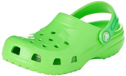 Crocs Classic Clog K, Zoccoli Unisex Bambini e ragazzi, Neon Highlighter Green Slime, 37/38 EU