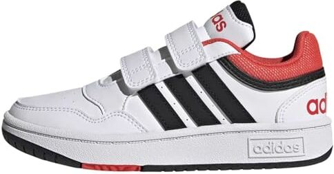 Adidas Hoops Lifestyle Basketball Hook-And-Loop Shoes Sneakers Unisex-Bambini e Ragazzi, Ftwr White Core Black Bright Red, 33 EU