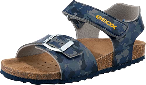 Geox J Ghita Boy B, Sandali Bambini e ragazzi, Grigio/Blu (Grey/Navy), 32 EU