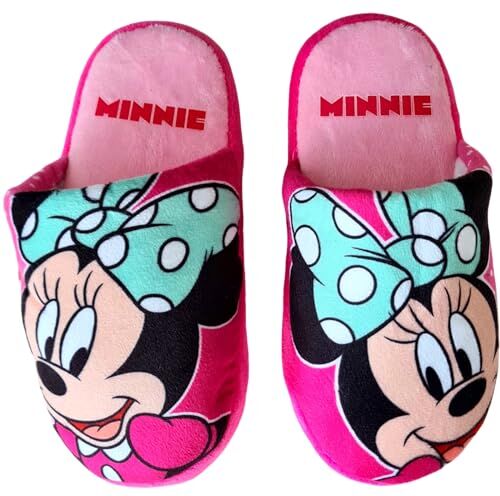 ILS I LOVE SHOPPING Pantofole per Bambini e Ragazzi Ciabatte Morbide e Calde (34, MINNIE MOUSE)