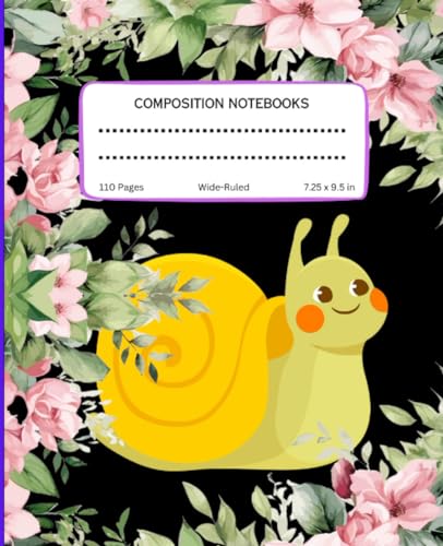 Press, Victoria Composition Notebook: Snails Notebook for Kids, Teens, Girls, and Boys   Floral Notebook For Back To School