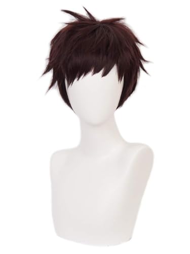 YEAJION Overhaul Cosplay Parrucca Corta Marrone Anime My Hero Academia Cosplay Costume Overhaul Wig Natale Halloween Carnevale Party Performance Costume Accessori Adulti