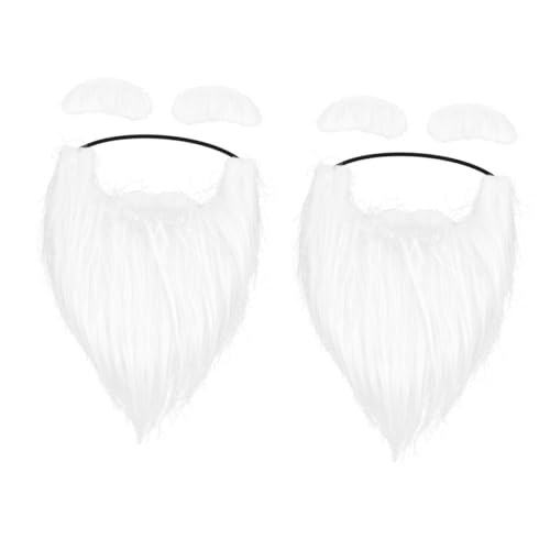 Holibanna 2 Set Sopracciglia Barba Di Natale Decorazioni Natalizie Abito Arredamento Sopracciglia Finte Decorative Oggetto Di Scena Per Feste Cosplay Bianca Utensili Natalizi Peluche