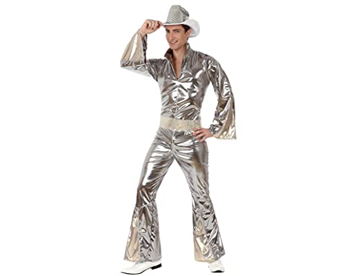 Atosa - --Costume da discoteca, da uomo, , argento, XS-S