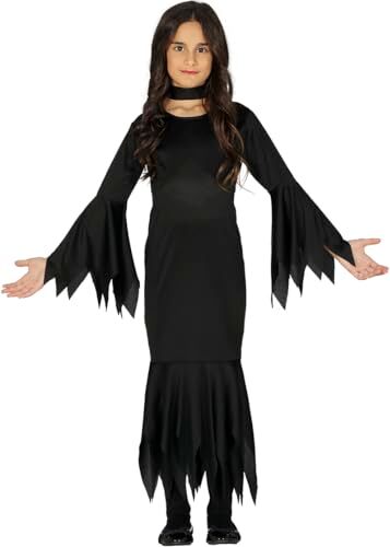 Fiestas GUiRCA Costume da Morticia Nero per Bambina M-(7/9 Anni)