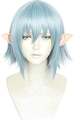 SEIZIS 2022 Cos Wig Parrucca Anime Final Fantasy XIV Cosplay Parrucca Haurchefant Greystone, Parrucca Corta Blu, Parrucca Costume Halloween, for Halloween, Festa in Costume, Spettacolo Anime, Evento Cosplay,