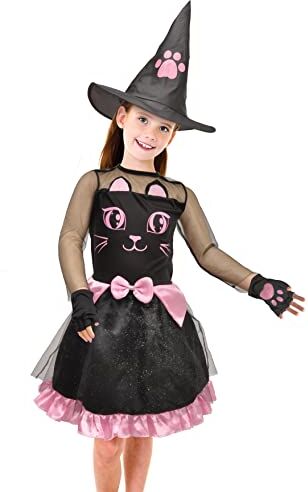 Ciao Strega gattina Kitty costume travestimento bambina (Taglia 7-9 anni)