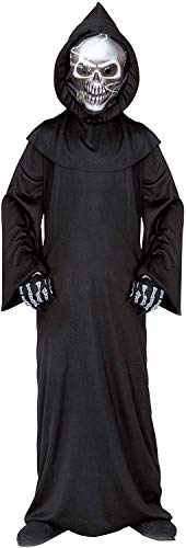 WIDMANN GRIM REAPER" (robe, hooded holographic skull mask, bone gloves) (140 cm / 8-10 Years)