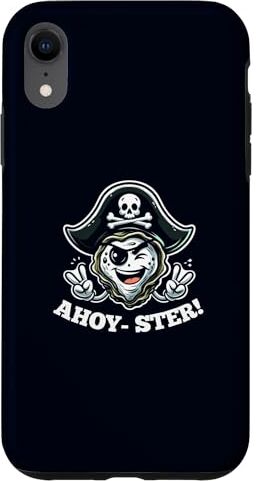 Seafood Lover Gift Pirate Party Shirts Custodia per iPhone XR Ahoy-Ster! Divertente gioco di parole di ostriche pirata marinaio scherzo