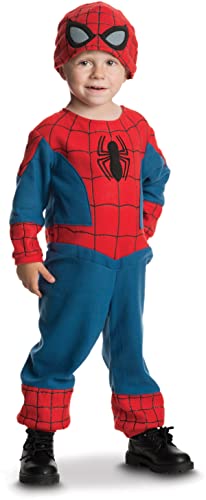 Rubie's RUBIES – Marvel ufficiale – Costume da bambino classico Spider-Man – 2/3 anni – Costume con tuta + berretto. Per Carnevale, Halloween, Compleanno