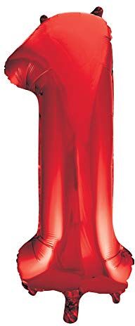 Unique Party  Palloncino Gigante Numero 1 86cm Rosso