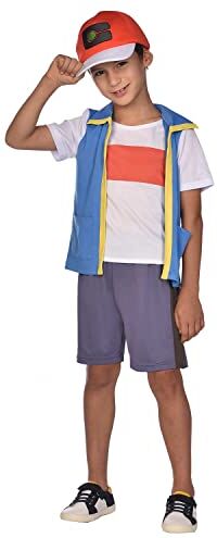 amscan Pokemon Ash Bambini Costume-età 3-4, Blu, 104 cm