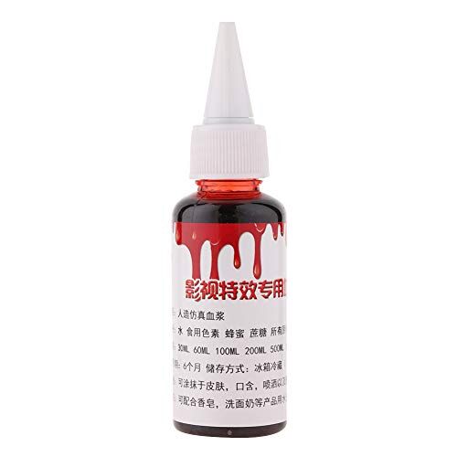 ZJchao Sangue finto professionale, Halloween Trucco Puntello Ferite speciali Cicatrici Sacca di sangue Zombie Costume da festa Puntelli Trucco fantasia Sangue finto per bambini e adulti(30ml)