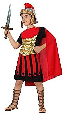 Atosa Costume di carnevale, motivo: soldato romano, da bambino, taglia 116, rosso/nero