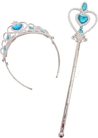 Ciao - Set Gioielli Principessa (coroncina e scettro), Argento/Azzurro, Colore,