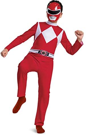 DISGUISE Costume da supereroe rosso Power Rangers, taglia M