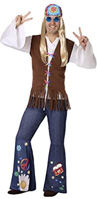 Atosa - --Costume da Hippie M-L-Adulto, Uomo, , Blu, M-L