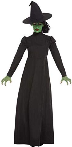 SMIFFYS Wicked Witch Costume, Black, with Dress & Hat, (M)