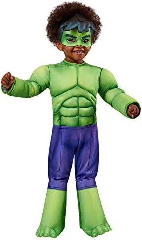 Rubie's II Costumes Marvel: Spidey and His Amazing Friends Hulk Deluxe Costume Toddler 3-4 Years, Multicolore