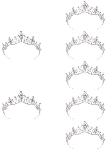 FRCOLOR 7 Pz Diademi Per Ragazze Strass Bambini Compleanno Delle Ragazze Regina Copricapo Di Tiara Principessa Sfilata Di Partito Lega Di Zinco Il Mancare Decorazione Floreale