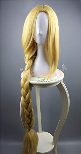 FZYUYU anime cosplay parrucca cosplay groviglio Cosplay parrucca principessa Rapunzel lunghe trecce artificiali copricapo donna bionda capelli sintetici adulti