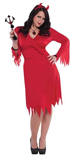 amscan PKT) 997514 Costume da diavolo rosso da donna, taglia XL
