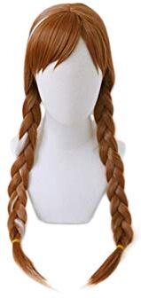 GGOII Parrucca Anna Trecce Costume Cosplay Resistente Al Calore Capelli Sintetici Parrucca Da Principessa Parrucche Da Donna Per Adulti