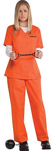 amscan Costume da detenuto arancione da donna (845522-55) (PKT)