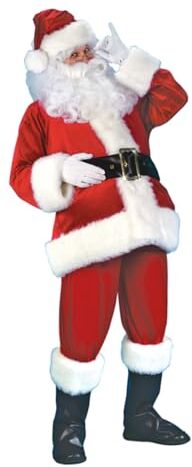 VALICLUD 7 Pz Vestito Da Babbo Natale Parrucche Da Uomo Parrucca Cosplay Rossa Costumi Da Uomo Babbo Natale Si Veste Topper Per Ricci Cima Rossa Stivali Capi Di Abbigliamento Padre