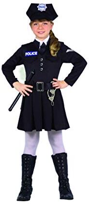 Ciao Poliziotta Costume Bambina (Taglia 8-10 Anni), Nero