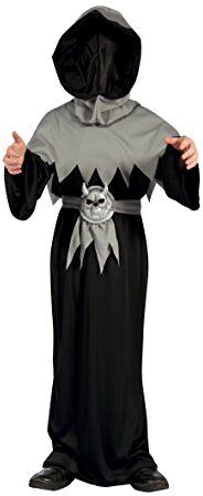 Boland - Costume Stregone Skull Demon per Bambini, Nero/Grigio, 10-12 anni,