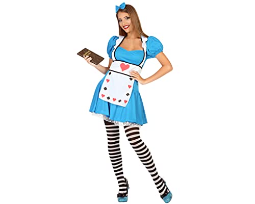 Atosa Costume Alice nel Paese delle Meraviglie Donna M-L Blue-Carnevale, Donna