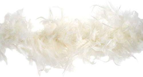 Trimits marabù Marabou-Costume da Boa con Piume per Feste, Festival, Orgoglio, Addio al Celibato, Halloween, Natale, Cotone, Avorio, 1.8m x 12cm