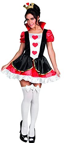 Ciao - Regina di Cuori Wonderland Costume Travestimento Bambina, Colore Rosso, Nero, Bianco, 5-7 anni,