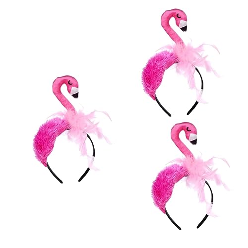 FRCOLOR Accessori 3 Pz Fenicottero Elastici Per Da Bambino Fiocchi e Fasce Per Bambini Costume Da Fenicottero Per Donna Per Il Trucco Festa Luau L'estate Velluto Hawaii Mancare Decorazione